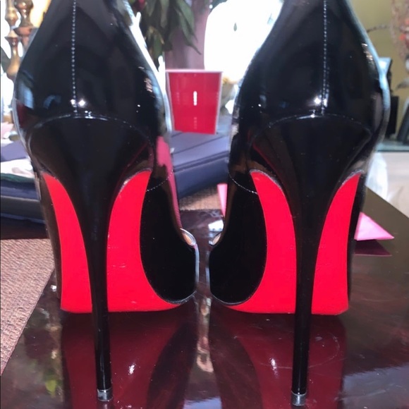 Black REAL Christian Louboutins 38 1/2 Used Once - Picture 2 of 2